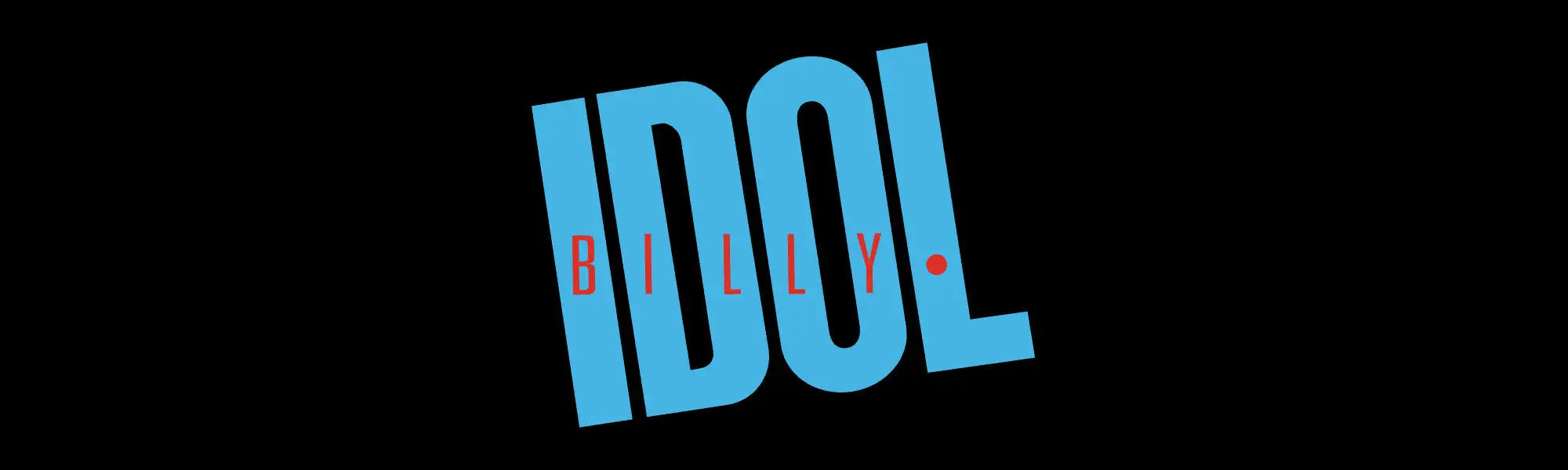 Blue and red ’idol’ logo with the word ’billy.’ in smaller text inside the lettering.