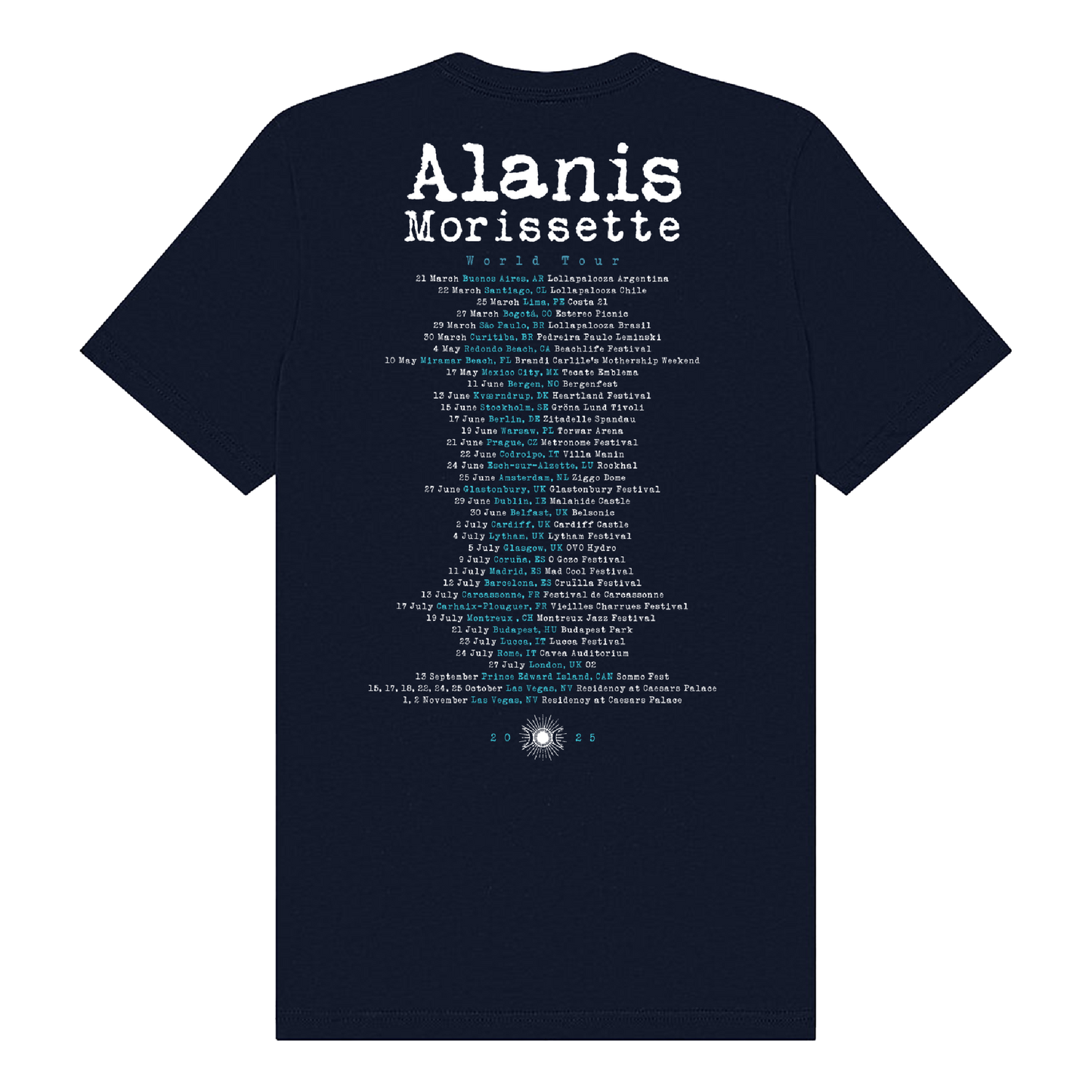 Star Rings 2025 Tour T-Shirt - Alanis Morissette