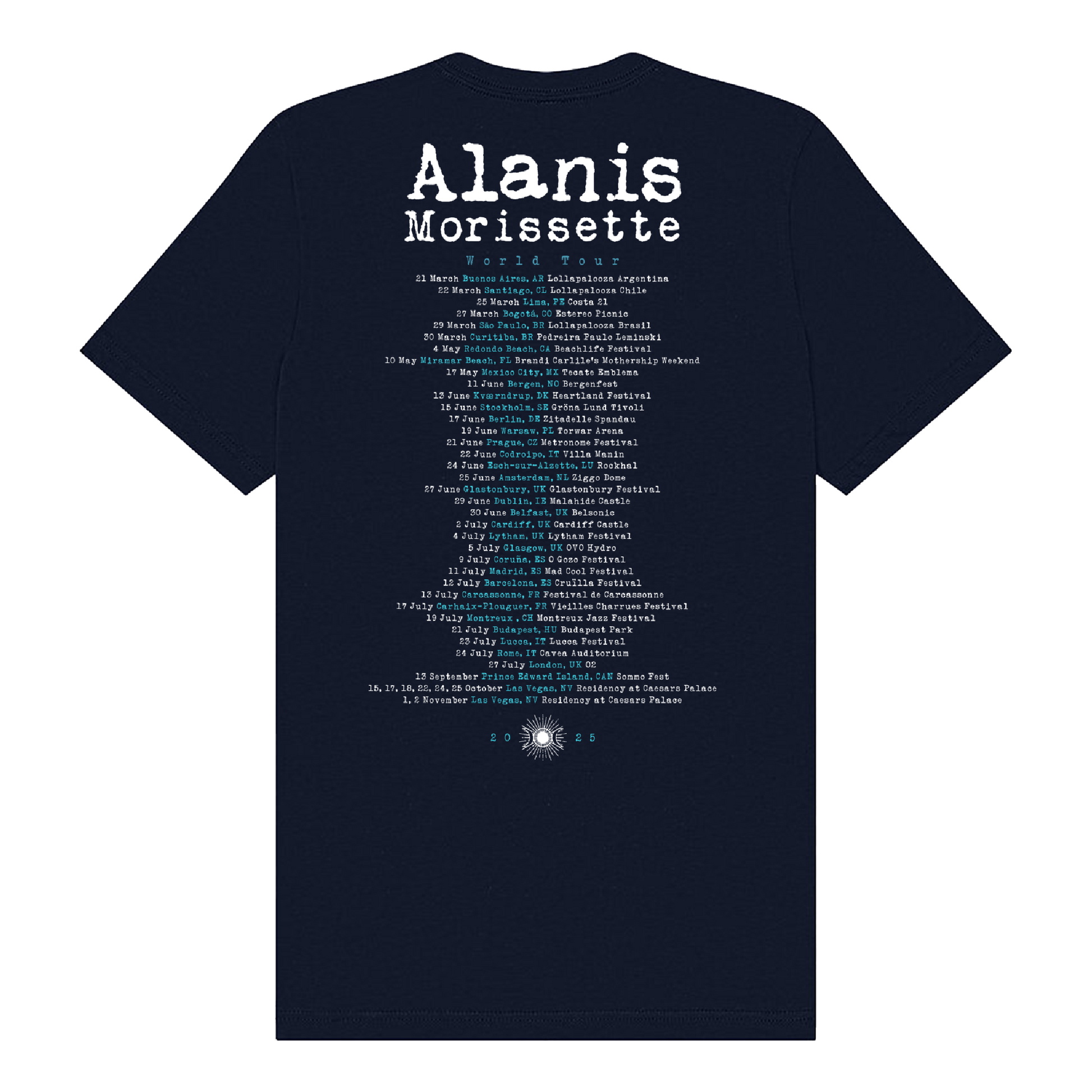 Star Rings 2025 Tour T-Shirt - Alanis Morissette