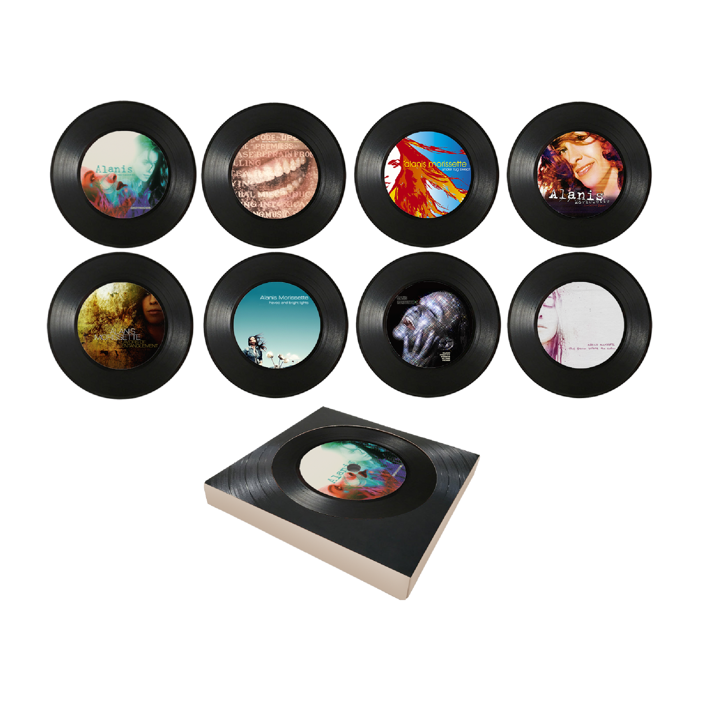 Vinyl Record Coaster Set - Alanis Morissette