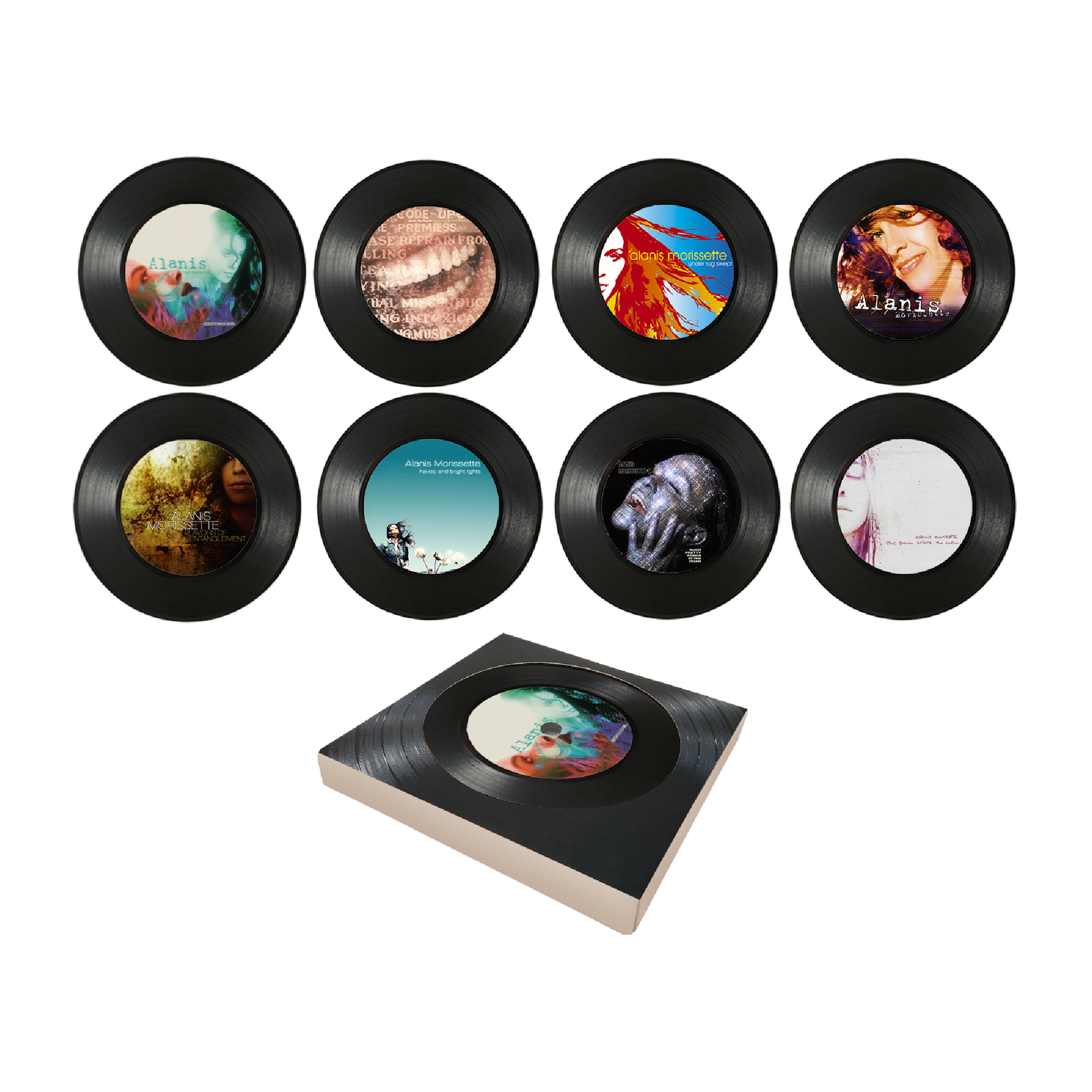 Vinyl Record Coaster Set - Alanis Morissette